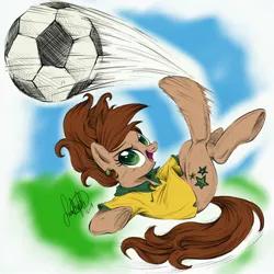 Size: 2000x2000 | Tagged: artist:jadedjynx, brazil, clothes, derpibooru import, football, jersey, my little sterelis, oc, oc:jade verdi, safe, solo, unofficial characters only, world cup