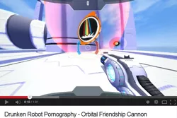 Size: 636x426 | Tagged: derpibooru import, drunken robot pornography, orbital friendship cannon, reference, safe, video game, youtube link