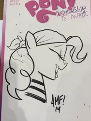 Size: 768x1024 | Tagged: safe, artist:tonyfleecs, derpibooru import, pinkie pie, monochrome, pirate, solo, traditional art