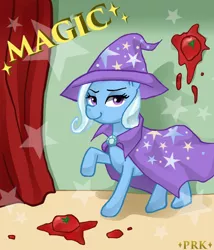 Size: 600x700 | Tagged: safe, artist:prk, derpibooru import, trixie, pony, unicorn, female, mare, pixiv, solo, tomato