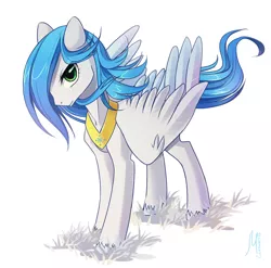 Size: 1520x1500 | Tagged: safe, artist:margony, derpibooru import, oc, oc:snow grass, unofficial characters only, pegasus, pony, solo