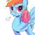 Size: 473x472 | Tagged: safe, artist:cakewasgood, derpibooru import, rainbow dash, pony, blushing, female, heart eyes, image, looking at you, mare, png, raised hoof, simple background, solo, sweat, sweating towel guy, towel, tsunderainbow, tsundere, white background, wingding eyes