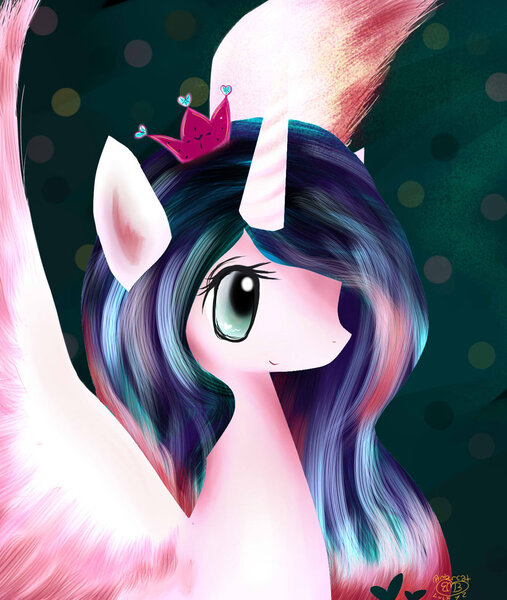 Size: 821x972 | Tagged: safe, artist:ambercatlucky2, derpibooru import, queen chrysalis, princess chrysalis, solo, younger