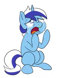 Size: 743x900 | Tagged: artist:midnight-wizard, crying, derpibooru import, minuette, open mouth, sad, safe, sitting, snot, solo