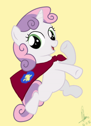 Size: 1500x2071 | Tagged: animated, artist:luisfdm, cape, clothes, derpibooru import, safe, solo, sweetie belle