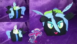 Size: 1024x586 | Tagged: artist:angel99percent, cube, derpibooru import, irl, photo, plushie, queen chrysalis, safe, solo