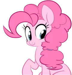 Size: 652x675 | Tagged: safe, artist:briskby, derpibooru import, pinkie pie, earth pony, pony, cute, diapinkes, female, hairband, mare, ponytail, side ponytail, simple background, smiling, solo, transparent background