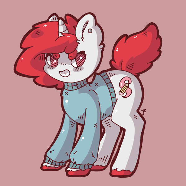 Size: 1024x1024 | Tagged: safe, artist:pegsie, derpibooru import, oc, oc:ross, unofficial characters only, pony, unicorn, clothes, ross, solo, sweater