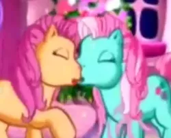 Size: 294x237 | Tagged: animation error, derpibooru import, g3, kissing, minty, out of context, positively pink, safe, screencap, shipping fuel, sparkleworks