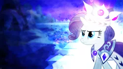 Size: 1920x1080 | Tagged: safe, artist:amoagtasaloquendo, artist:parclytaxel, derpibooru import, princess platinum, rarity, pony, unicorn, cape, clothes, costume, crown, female, lens flare, mare, solo, vector, wallpaper