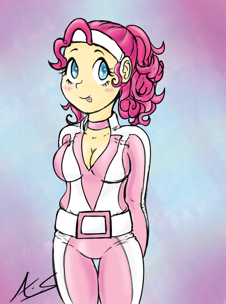 Size: 1024x1379 | Tagged: artist:amaranthialunaris, cleavage, derpibooru import, female, human, humanized, pinkie pie, safe, solo