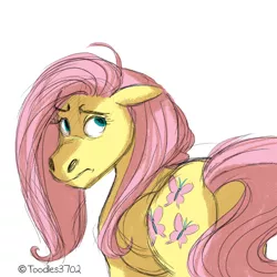 Size: 900x900 | Tagged: artist:toodles3702, colored sketch, derpibooru import, fluttershy, realistic, safe, solo