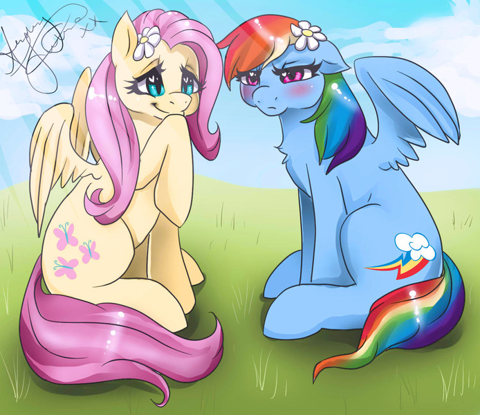 Size: 1321x1142 | Tagged: artist:fur-what-loo, derpibooru import, fluttershy, rainbow dash, safe