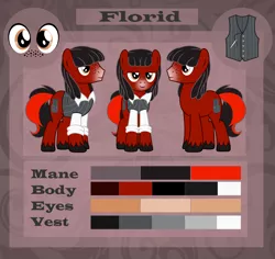 Size: 1996x1888 | Tagged: safe, artist:daydreamsyndrom, derpibooru import, oc, oc:florid, unofficial characters only, earth pony, pony, freckles, male, red and black oc, reference sheet, stallion, unshorn fetlocks
