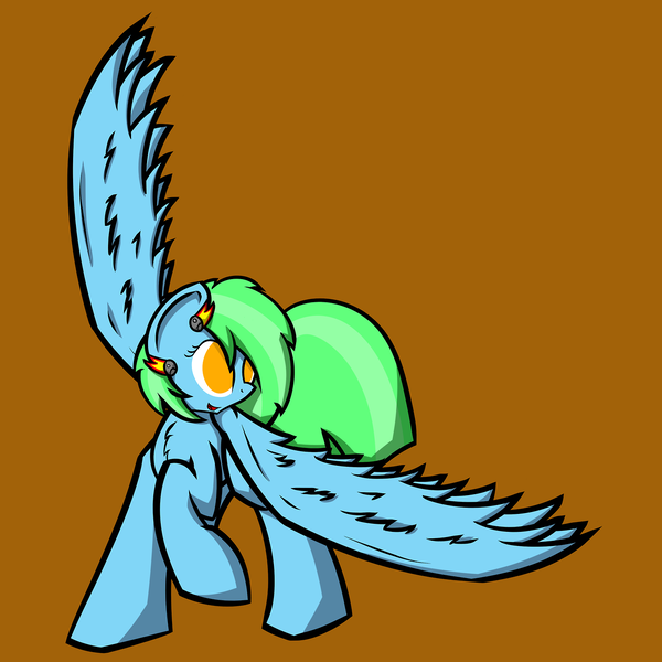 Size: 1280x1280 | Tagged: safe, artist:abaddon41, derpibooru import, oc, oc:jade meteor, unofficial characters only, pegasus, pony, solo, spread wings