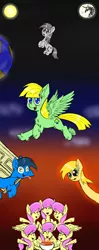 Size: 950x2400 | Tagged: safe, artist:ichibangravity, derpibooru import, sunny rays, oc, oc:apogee (viva reverie), oc:measuruler, oc:triangle mare, oc:viva reverie, unofficial characters only, earth pony, pegasus, pony, background pony, chest fluff, door, ear fluff, female, immatoonlink, it burns burns burns, long neck, male, mare, multeity, nope.avi, space, stallion, tongue out, unshorn fetlocks, very hot, wat