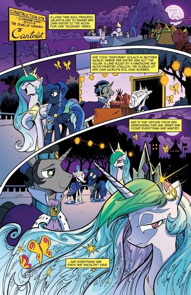 Size: 685x1054 | Tagged: artemis luna, derpibooru import, good king sombra, idw, idw advertisement, king sombra, preview, princess celestia, safe, spoiler:comic, spoiler:comic20, star swirl the bearded