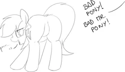 Size: 1209x695 | Tagged: artist:mcsadat, bedroom eyes, derpibooru import, dock, female, grayscale, looking at you, looking back, monochrome, open mouth, plot, presenting, purring, rainbow dash, raised tail, simple background, smiling, solo, solo female, suggestive