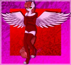 Size: 933x856 | Tagged: safe, artist:eloise-chan, derpibooru import, oc, oc:sweetcake, unofficial characters only, anthro, anthro oc, clothes, commission, lollipop, socks, solo