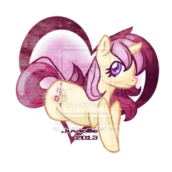 Size: 600x600 | Tagged: dead source, safe, artist:juvialle, derpibooru import, oc, oc:lannie lona, unofficial characters only, unicorn, heart, simple background, solo, transparent background, watermark