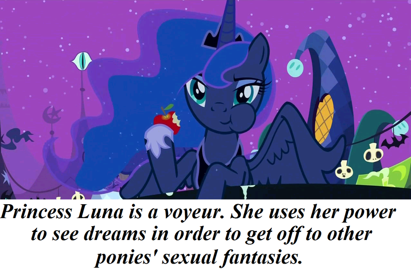 Size: 1273x863 | Tagged: derpibooru import, edit, edited screencap, female, headcanon, luna eclipsed, meta, princess luna, redpilled-mlp-headcanons, screencap, solo, solo female, suggestive