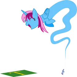 Size: 6400x6400 | Tagged: safe, artist:parclytaxel, derpibooru import, oc, oc:parcly taxel, unofficial characters only, alicorn, genie, genie pony, pony, albumin flask, .svg available, absurd resolution, alicorn oc, bottle, cadance laughs at your misery, exploitable meme, eyes closed, flag, laughing, meme, netherlands, obligatory pony, open mouth, simple background, sint anthonis, smiling, solo, transparent background, vector