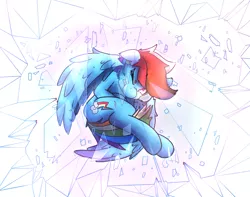 Size: 1280x1010 | Tagged: action pose, artist:taps, crash, derpibooru import, glass, rainbow dash, safe, solo