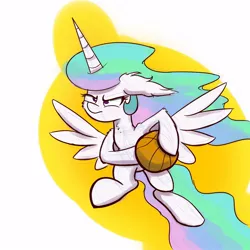 Size: 1000x1000 | Tagged: artist:heir-of-rick, basketball, derpibooru import, impossibly large ears, princess celestia, safe, solo