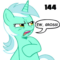 Size: 945x945 | Tagged: 144, artist:megasweet, derpibooru import, ew gay, exploitable meme, gross, lyra heartstrings, meme, numbers, pun, safe, solo