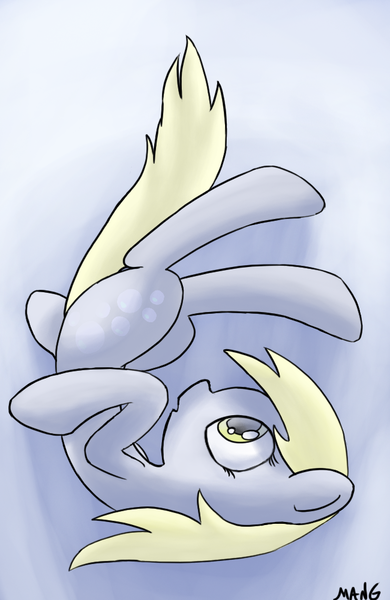 Size: 650x1000 | Tagged: safe, artist:mang, derpibooru import, derpy hooves, pegasus, pony, falling, female, mare, solo