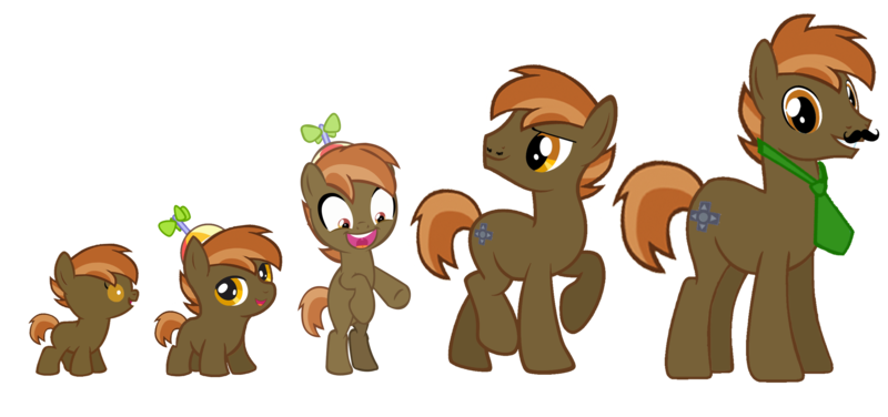 Size: 6899x3244 | Tagged: safe, artist:avisola, derpibooru import, button mash, pony, age progression, baby, baby pony, cutie mark, male, moustache, necktie, solo, stallion, teenager