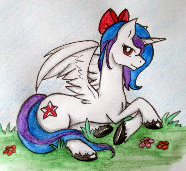 Size: 2969x2737 | Tagged: safe, artist:kindredmusing, derpibooru import, oc, oc:sparkling mint, unofficial characters only, alicorn, pony, alicorn oc, solo, traditional art, unshorn fetlocks