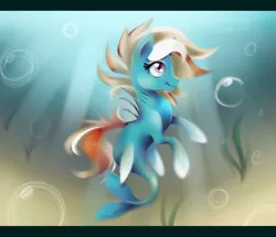 Size: 1800x1551 | Tagged: safe, artist:anightlypony, derpibooru import, oc, unofficial characters only, merpony, bubble, solo, water