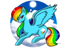 Size: 1024x683 | Tagged: safe, artist:silverglitterglide, derpibooru import, rainbow dash, pegasus, pony, cloud, female, looking at you, mare, prone, simple background, smiling, solo, sun, sunlight, transparent background