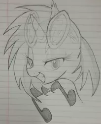 Size: 500x610 | Tagged: artist:zev, derpibooru import, grayscale, lined paper, monochrome, pencil, safe, solo, traditional art, vinyl scratch