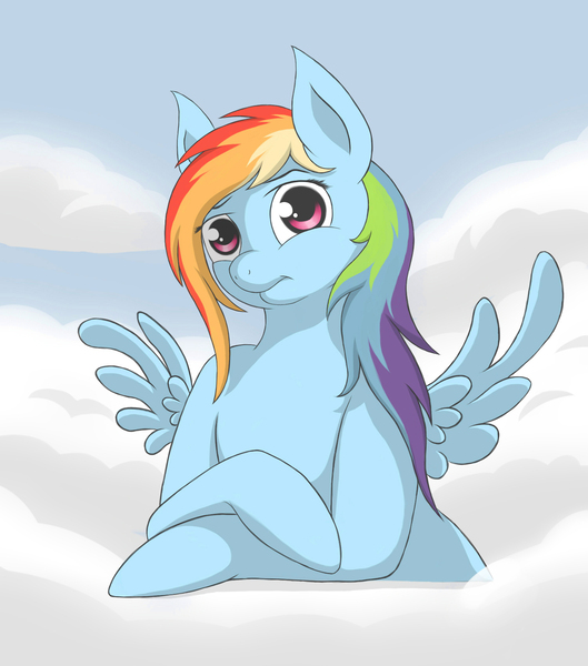 Size: 1500x1700 | Tagged: safe, artist:whiro153, derpibooru import, rainbow dash, cloud, cloudy, solo