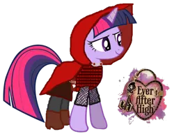 Size: 1019x784 | Tagged: artist:thunderfists1988, cerise hood, cosplay, derpibooru import, ever after high, safe, simple background, solo, transparent background, twilight sparkle