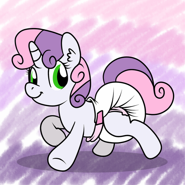 Size: 1280x1280 | Tagged: artist:fillyscoots42, cute, diaper, diaper fetish, diasweetes, poofy diaper, questionable, solo, sweetie belle
