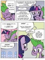 Size: 4856x6452 | Tagged: safe, artist:redapropos, derpibooru import, spike, twilight sparkle, twilight sparkle (alicorn), alicorn, pony, comic:maybe later spike, absurd resolution, comic, crying, feels, female, hug, mare