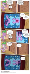 Size: 3419x8377 | Tagged: safe, artist:perfectblue97, derpibooru import, spike, twilight sparkle, earth pony, pony, comic:without magic, bed, blank flank, comic, drama queen, earth pony twilight, golden oaks library, pillow