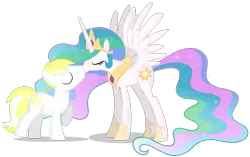 Size: 865x544 | Tagged: safe, artist:candianmatt, derpibooru import, princess celestia, oc, oc:sunlight, alicorn, earth pony, pony, canon x oc, female, kissing, male, shipping, straight