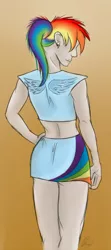 Size: 454x1024 | Tagged: artist:bingodingo, derpibooru import, human, humanized, rainbow dash, safe, solo