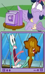 Size: 1916x3108 | Tagged: safe, derpibooru import, twilight sparkle, twilight sparkle (alicorn), alicorn, pony, exploitable meme, female, food chain, implied vore, mare, meme, obligatory pony, restraining spongebob, spongebob squarepants, squidward tentacles, tv meme