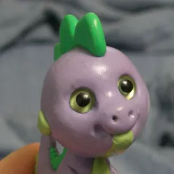 Size: 500x500 | Tagged: abomination, adoracreepy, adorawat, artist:ponygirl, clay, creepy, custom, cute, derpibooru import, face of mercy, figure, nightmare fuel, safe, sculpey, sculpture, solo, spike, wat, what has science done, why