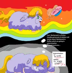 Size: 1404x1424 | Tagged: artist:artist-kun, derpibooru import, dream, extermination, fluffy pony, impending doom, semi-grimdark, spaghetti land