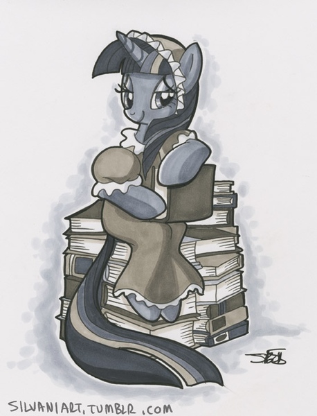 Size: 556x729 | Tagged: artist:silvaniart, book, clothes, derpibooru import, safe, solo, twilight sparkle