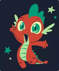 Size: 498x596 | Tagged: safe, artist:raichi, derpibooru import, spike, dragon, baby, baby dragon, cute, limited palette, male, solo, spikabetes, stars