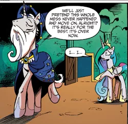 Size: 691x670 | Tagged: artist:andypriceart, cropped, derpibooru import, idw, panel, princess celestia, safe, spoiler:comic, spoiler:comic20, star swirl the bearded