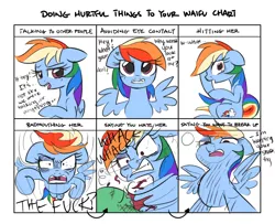 Size: 1600x1300 | Tagged: angry, artist needed, blood, derpibooru import, doing hurtful things, looking at you, meme, now you fucked up, oc, oc:anon, rainbow dash, reality ensues, revenge, semi-grimdark, this did not end well, this ended in pain, too dumb to live, vengeance, violence, vulgar, what were you thinking, you dun goofed