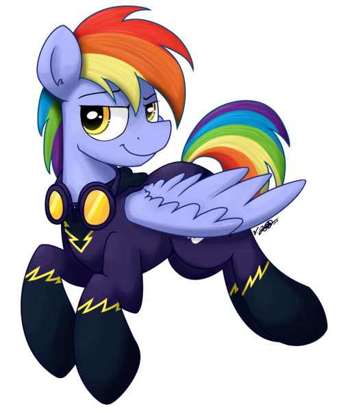 Size: 1650x2000 | Tagged: artist:bravelyart, clothes, derpibooru import, rainbow blaze, safe, shadowbolts, shadowbolts costume, solo